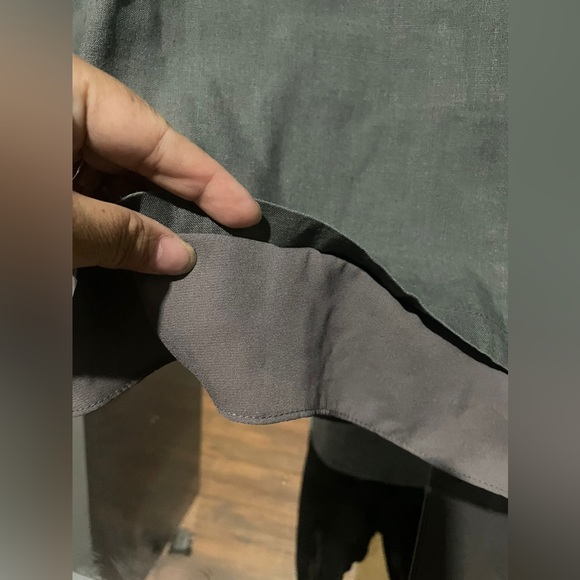 Linen sage green with grey chiffon layer top. Used. Size medium - Picture 2 of 6